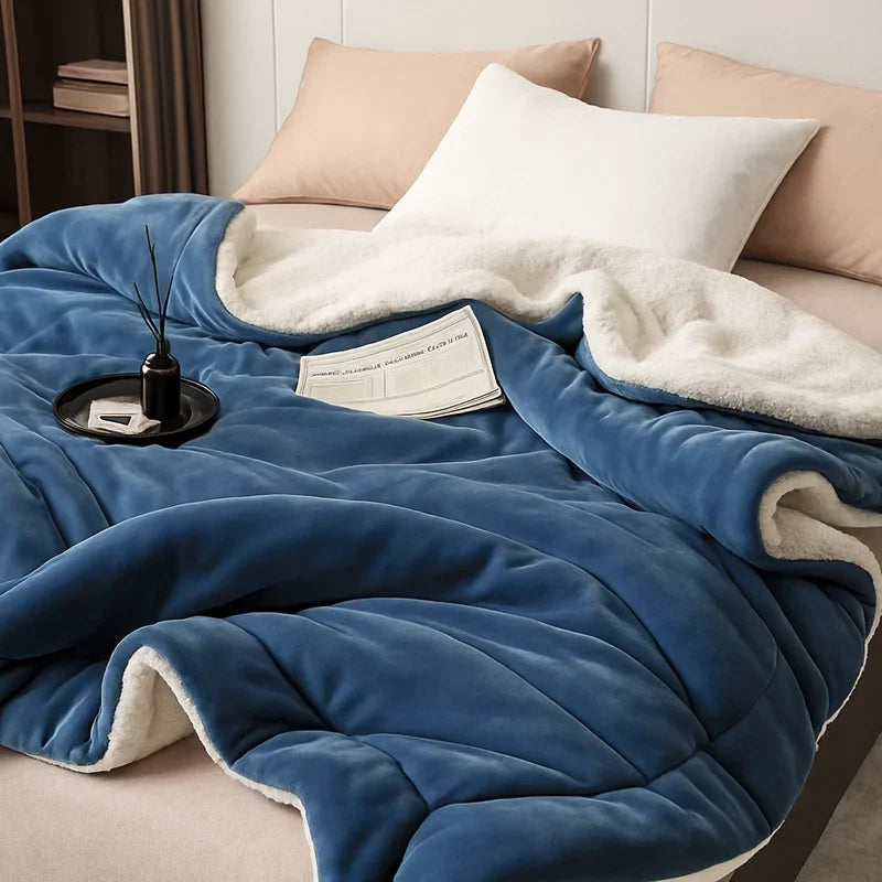 Spring Imitation Lambswool Multi-functional Blanket Queen Blankets for Bed Soft Plush Comfortable Milk Fleece Blanket for Throw