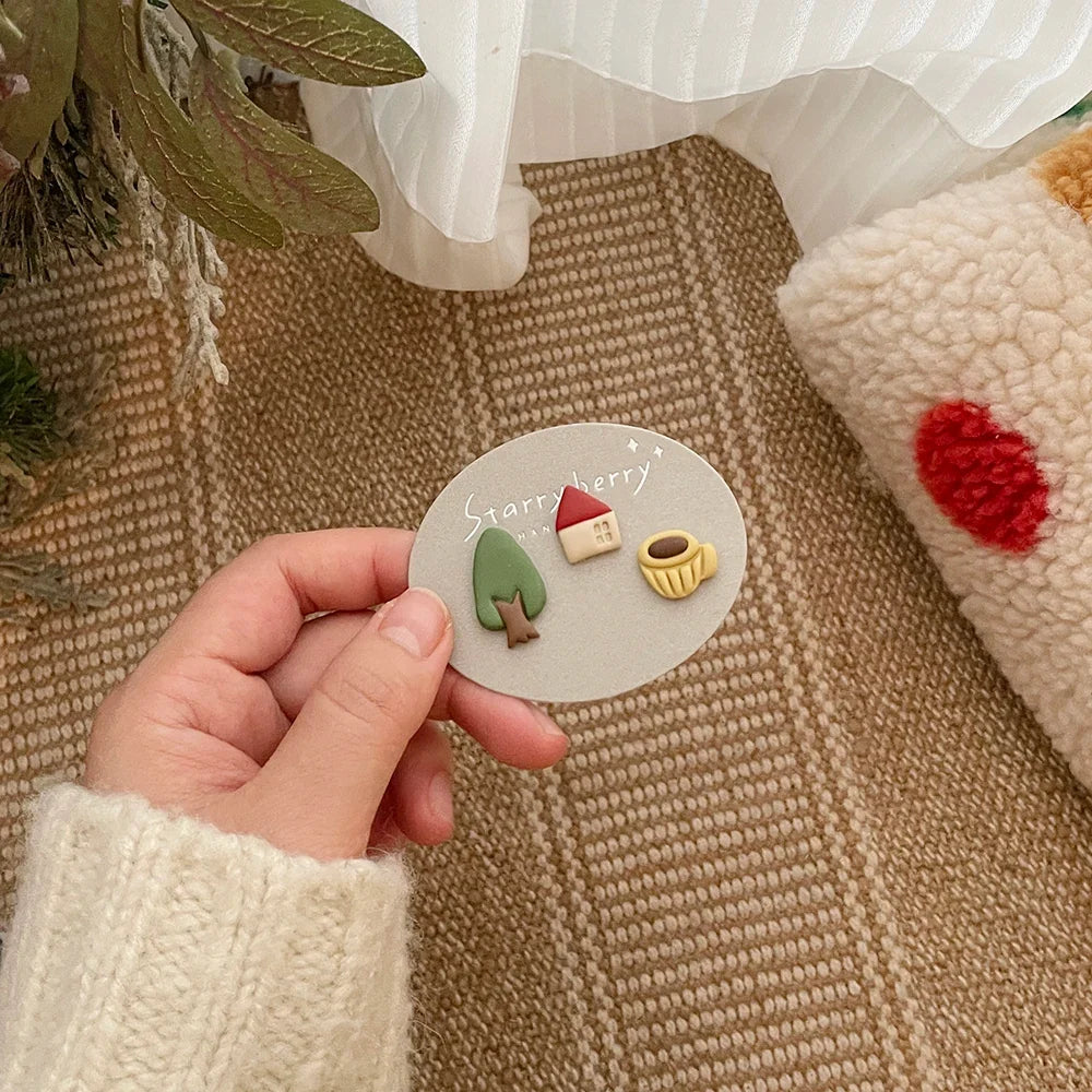Christmas Atmosphere Polymer Clay Earrings Cutter Mold Mini Winter Gloves/House Shape Clay Mould Polymer DIY Clay Jewelry Tools