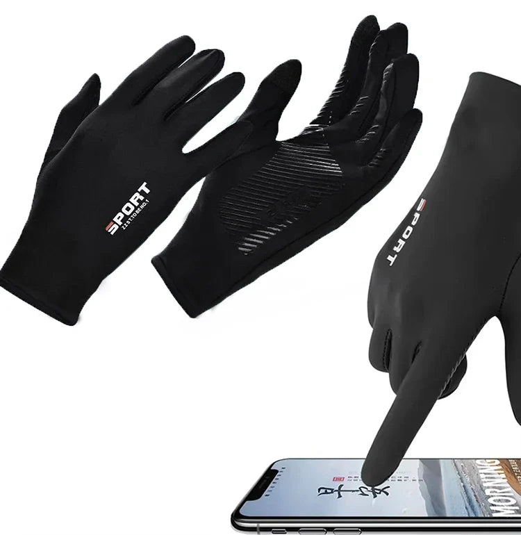 Summer Ice Silk Touchscreen Anti Slip Gloves Outdoor Fishing Waterproof Sunscreen Gloves Bicycle Gloves