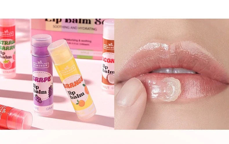 6 Kinds of Fruity Lip Balm Moisturizing Hydrating Long Lasting Lip Lotion Lightening Lip Lines Lips Mask Care Lips Lipstick Balm