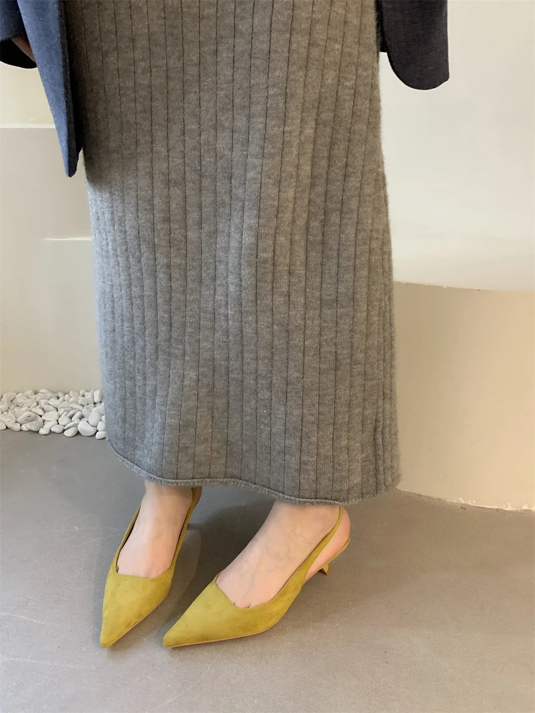 Bailamos Women Sandals Pointed Toe Elegant Low-heel Shoes Summer Fashion Slingback Woman Mules Shoes Pumps Dress Shoes