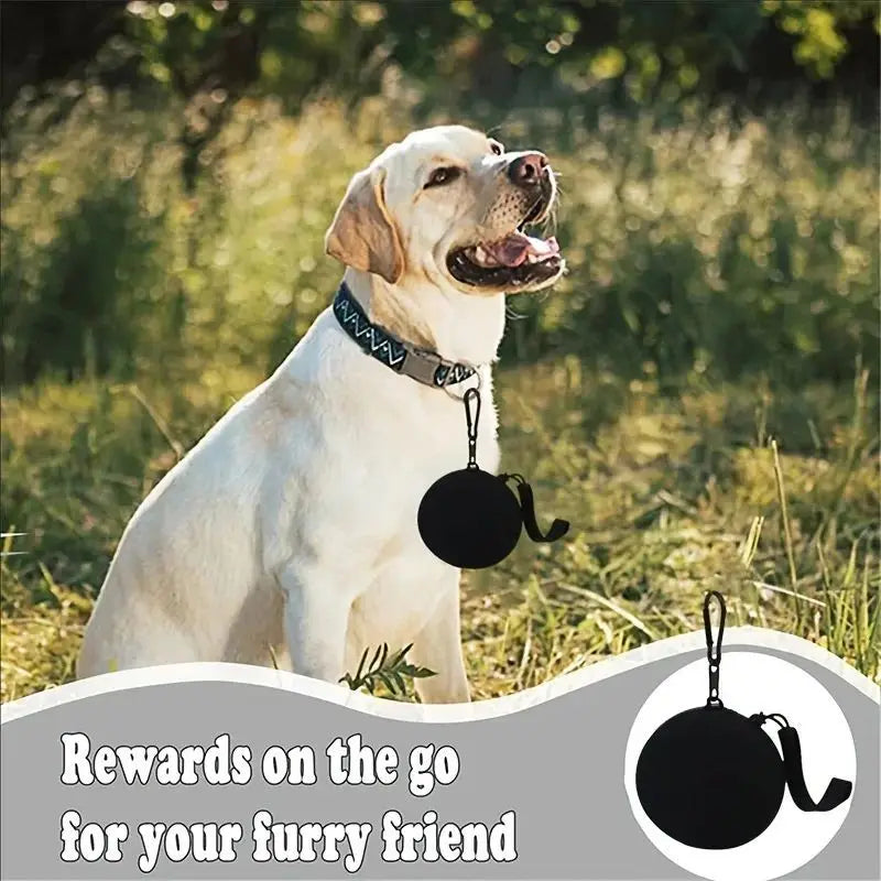1Pc Silicone Pet Treat Pouch Portable Travel Training Bag Round Silicone Snack Bag for Dogs and Cats Pet Accessories