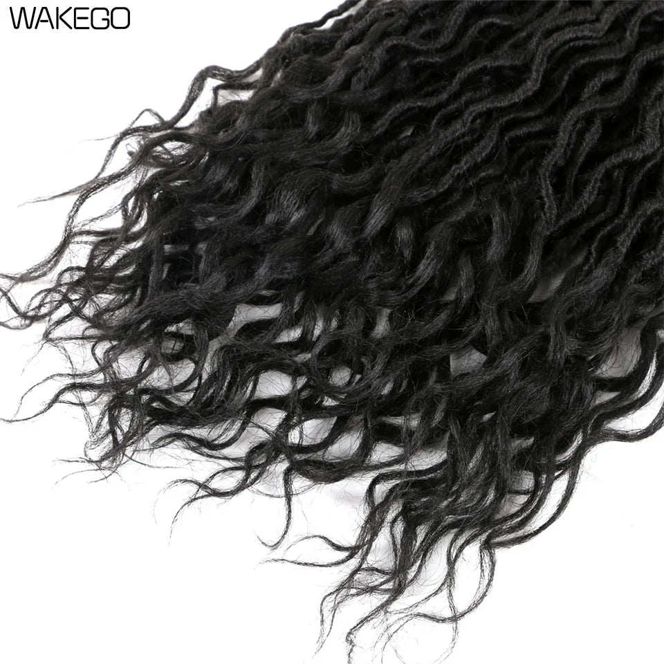 Goddess Faux Locs Crochet Hair | 18" Soft Curly Braids | Ombre Dreadlocks Extensions | 24 Strands/Pack
