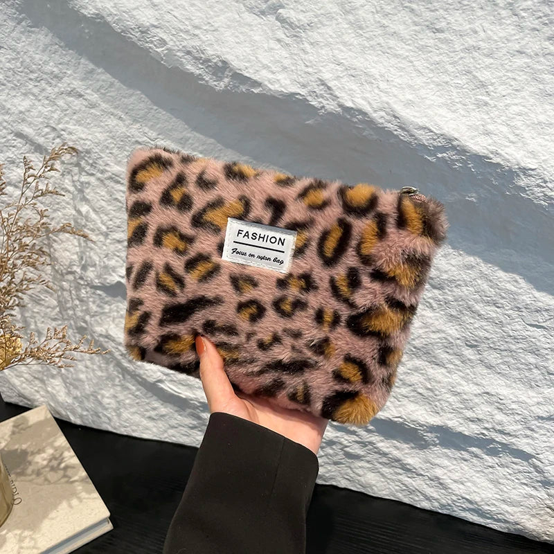 Leopard Print Makeup Bag | Soft Cotton Travel Toiletry Bag