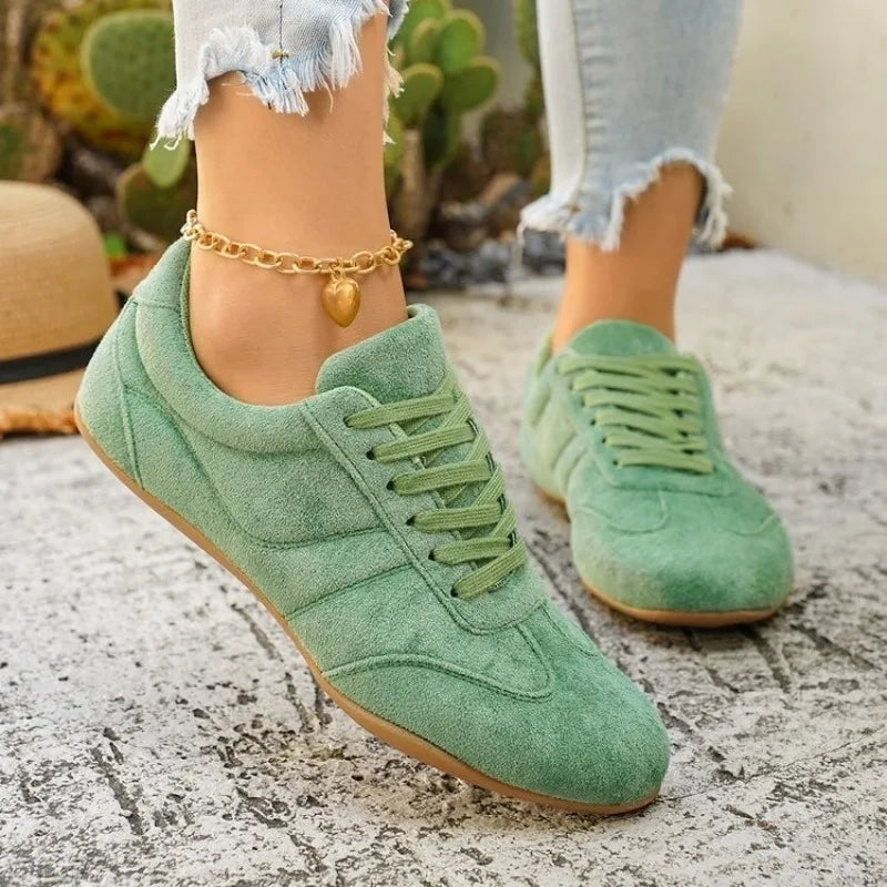 Women's Casual Flat-soled Non-slip Wear-resistant Sport Shoes Spring Autumn Round-toe Soft and Comfortable Women Single Shoes