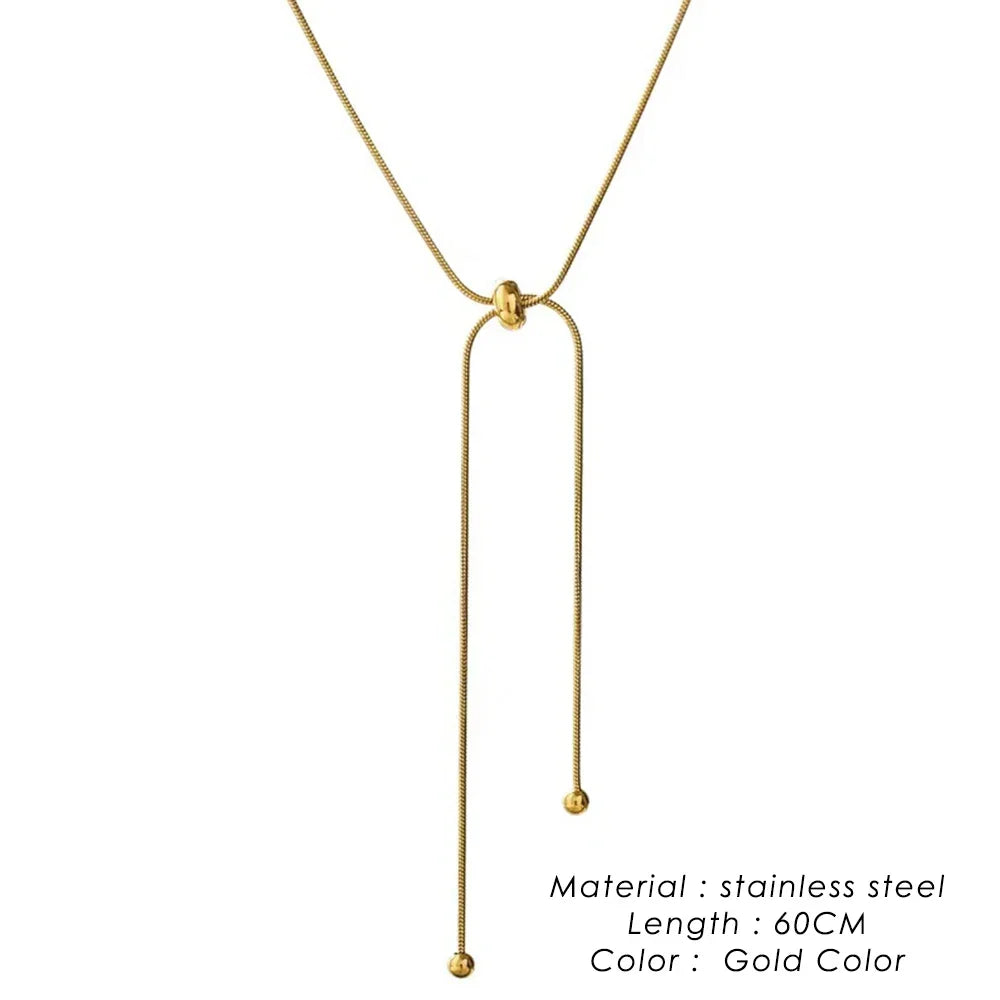 Korean Adjustable Stainless Steel Bracelet for Women Girl Men High Quality Design Gold Color Snake Chain Jewelry Wholesale