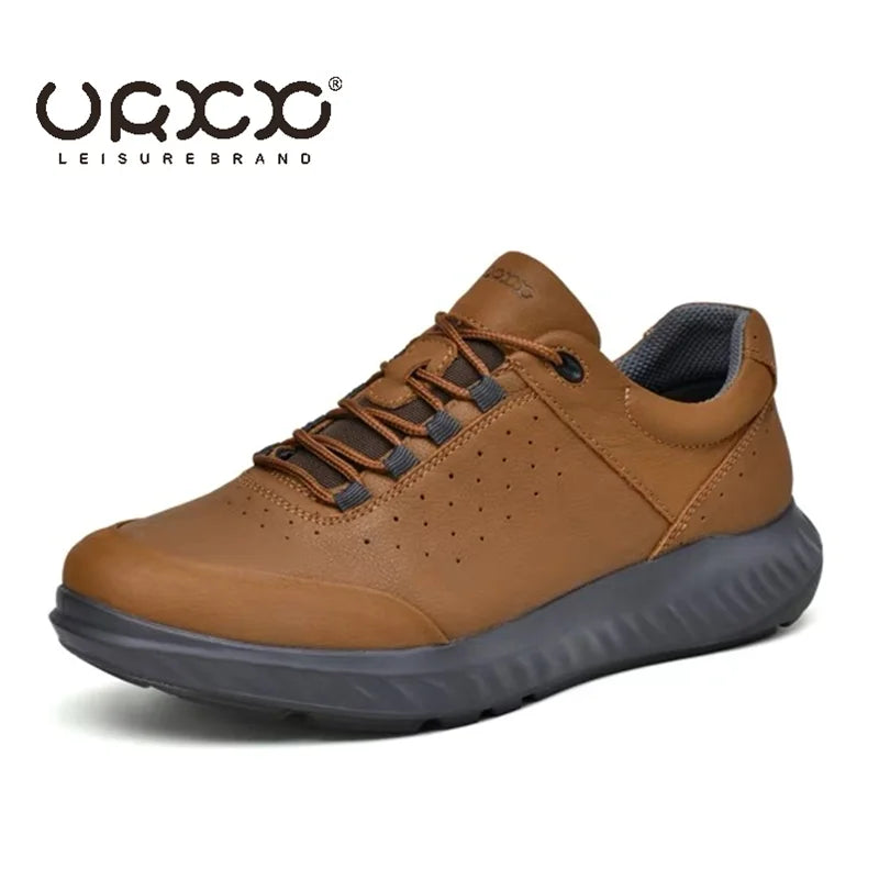 Men Shoes Autumn Winter Sports Casual Genuine Leather Soft Soled Outdoor Hiking Shoes Lightweight Breathable Non Slip Shoes Men