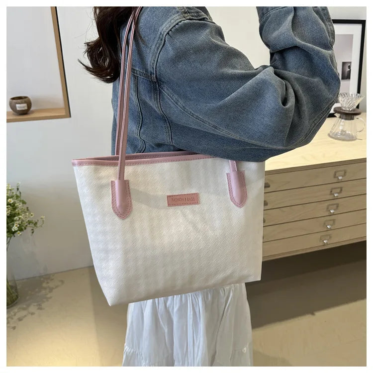 Retro Bag New Fashion Commuter Shoulder Bag | Large Capacity PU Leather Handbag (Casual Tote, Popular Gift, All Seasons)