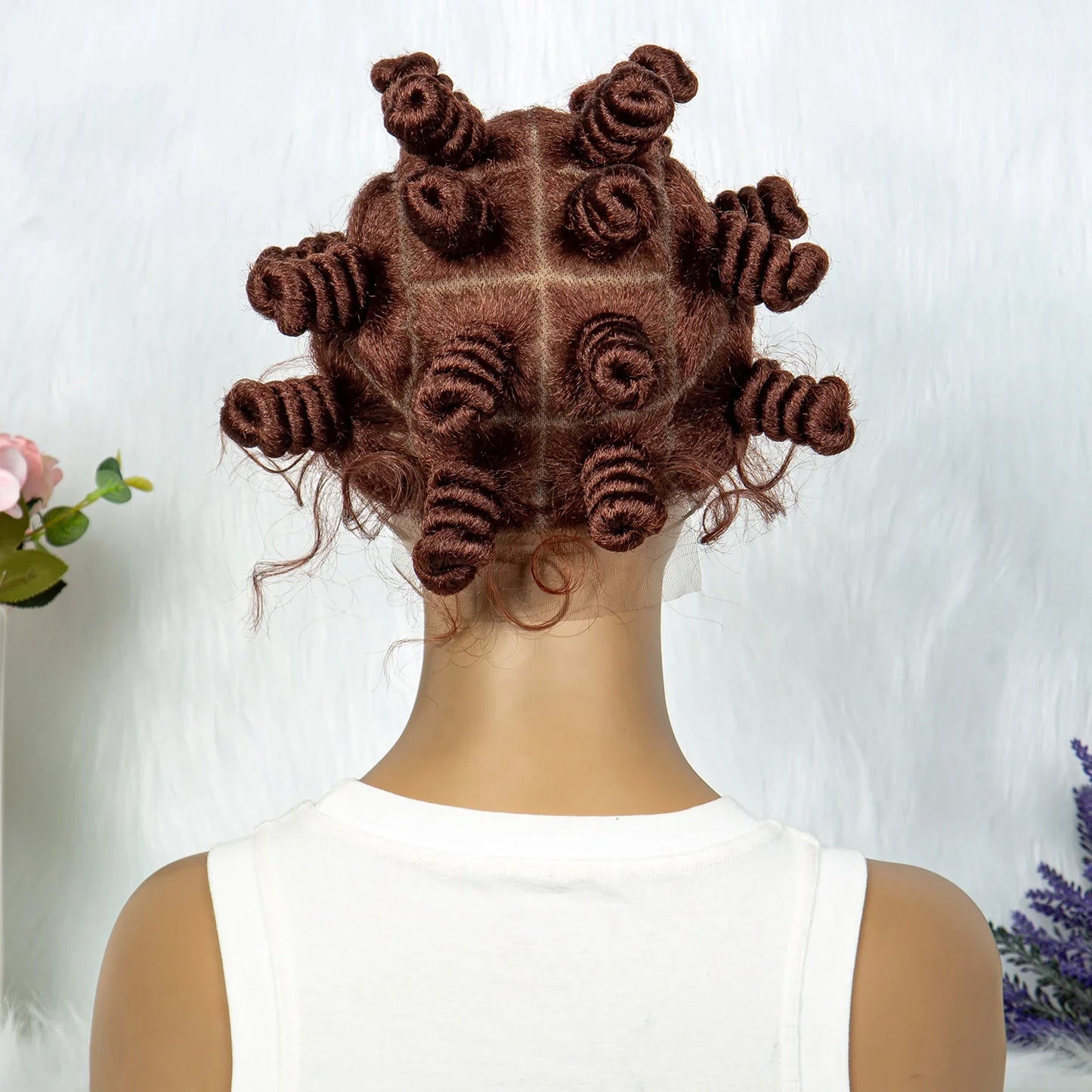 Knotless Braids Wig with Twist Buns | Full Lace African Braiding Hair