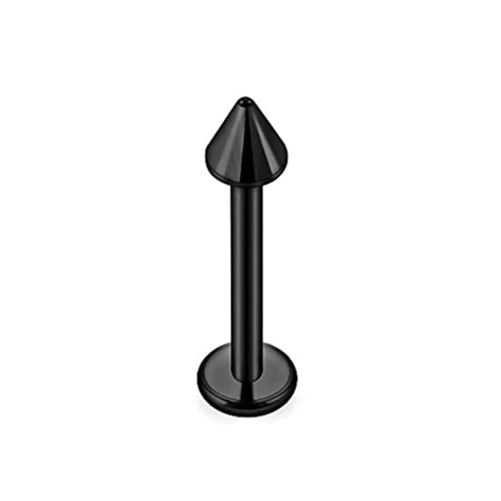 WKOUD 16G Stainless Steel Lip Labret Piercing Crystal Ball Monroe Lip Stud Helix Tragus Conch Piercing Cartilage Earrings Black