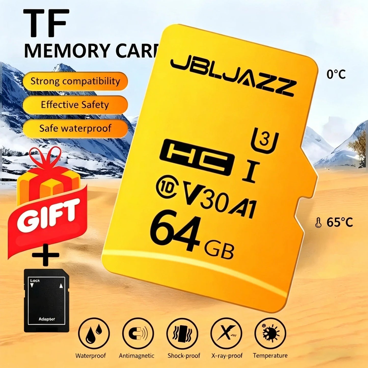 High Speed Micro TF SD Card 128GB 256GB Class 10 U3 V30 Up to 100MB/s for Camera Drone Driving Recorder Waterproof Memory Card