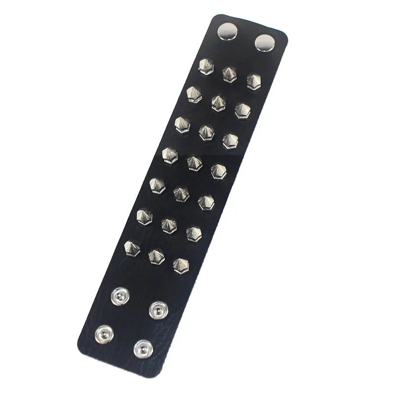 Vintage Leather Bracelets Punk Row Cuspidal Spikes Rivet Stud Wide Cuff PU Leather Punk Gothic Rock Unisex goth accessories