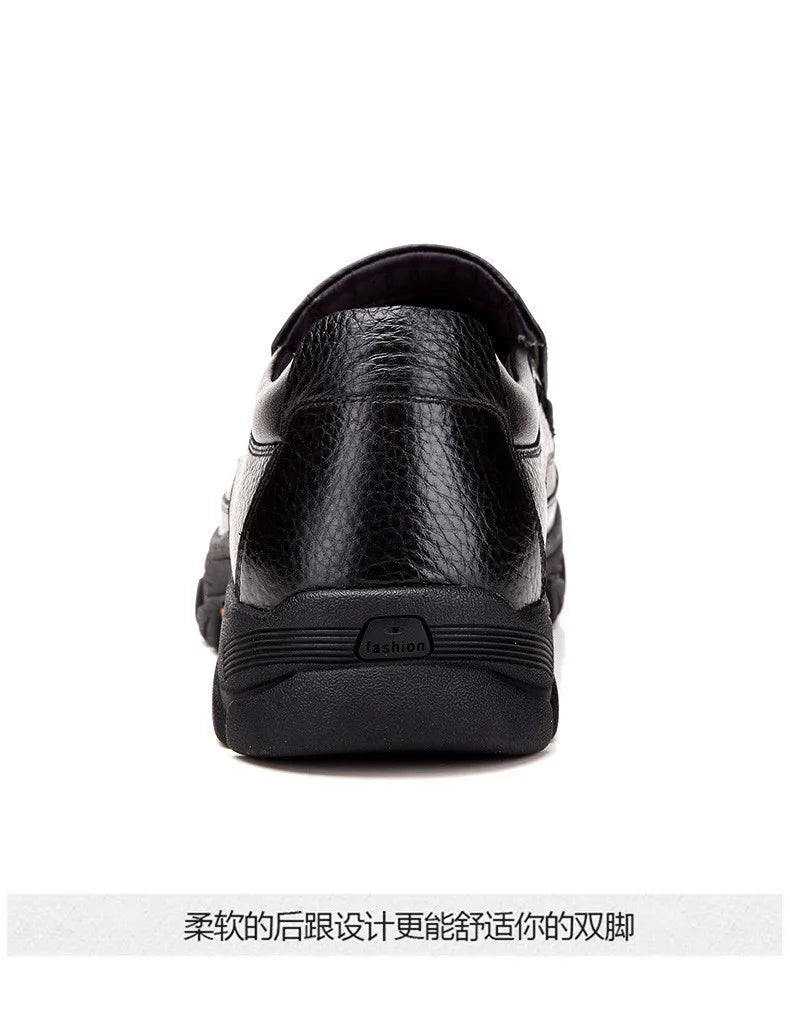 Autumn Genuine Leather Men's Casual Business Leather Shoes Lightweight Breathable Anti Slip Casual Leather Shoes Men Shoes