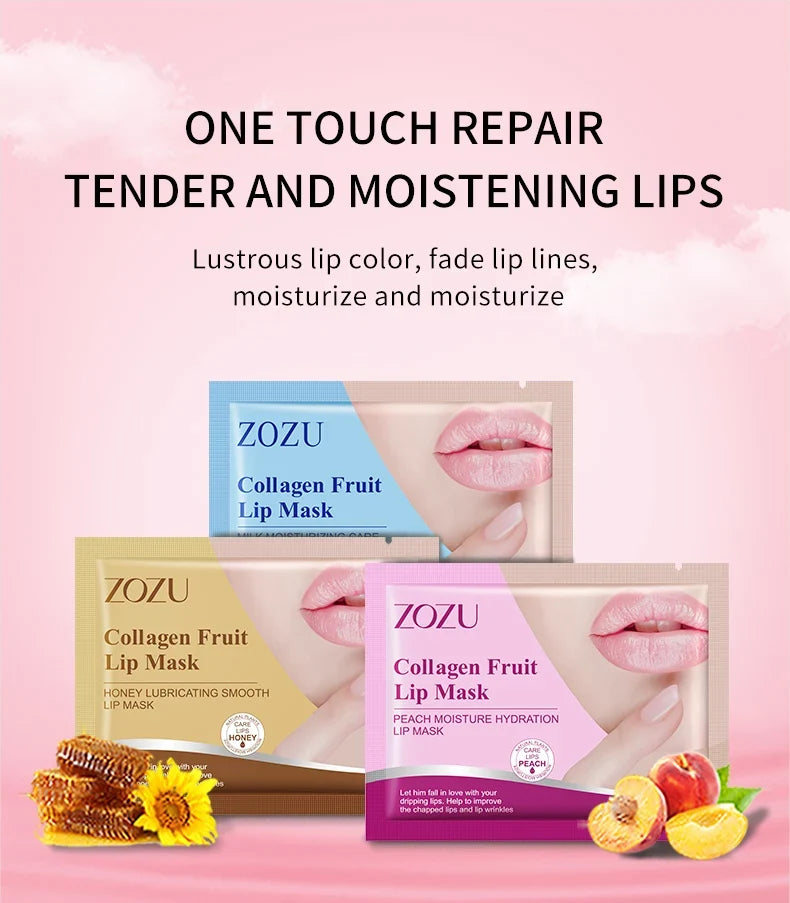 10pcs ZOZU Crystal Collagen Lip Mask Plump Lips Moisturizing Anti Wrinkles Nourishing Lip Patches Lips Plumper Skin Care