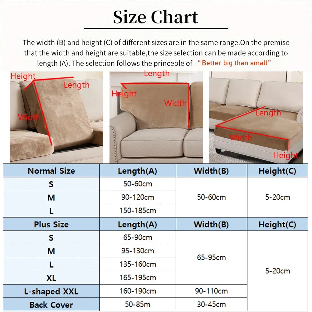 Super Soft Velvet Sofa Cover for Living Room Stretchy Washable Furniture Protector Luxury Universal Sofa Seat Cushion Cover Home