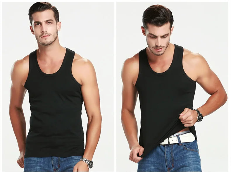 2026 New Men's Summer Lightweight Cotton Tight Vest Sports Casual Family Pajamas Outdoor Tight Top Breathable Quick Drying Vest