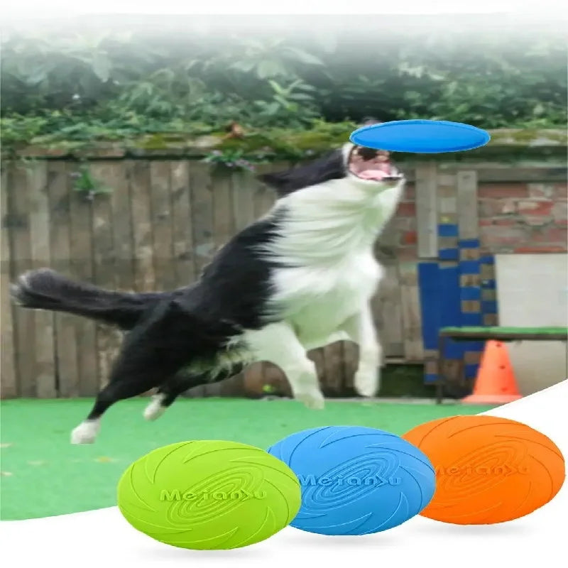 Pet Dog Flying Disk Toy Silicone Material Environmentally Friendly Anti-Chew Dog Puppy Interactive Training Pet Supplies E2