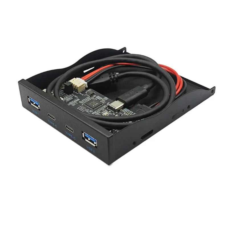 NEW 10G USB 3.2 GEN2 Front Panel HUB 2x USB3.2 GEN2 + 2x TYPE-C Adapter TYPE E to Front Type C for Desktop 3.5" Floppy Drive Bay