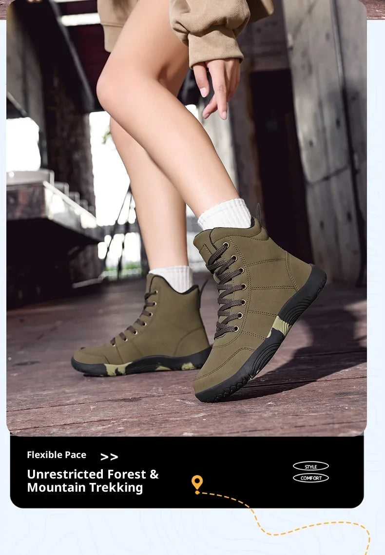 2026 New Unisex Sports Shoes Lightweight And Non Slip Walking Shoes Comfortable High Top Solid Color High-Quality Hiking Shoes