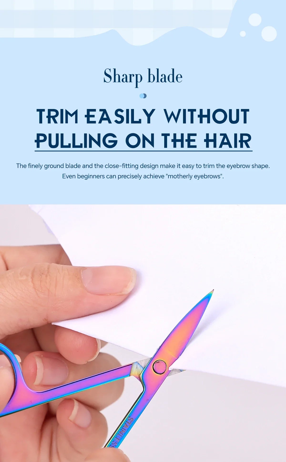 1 PCS Multi-purpose Small Beard Scissors Eyebrow Scissors Colorful Trimming Tool for Nails & Cuticle