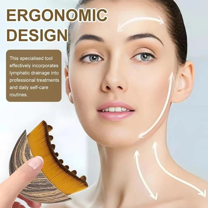 Face Lymphatic Sculpting Massager Ergonomic Contour Brush Jawline Chin Shaping Drainage Massager Facial Relax Skincare Tool