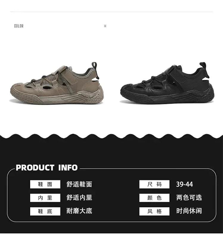 Large Size Sandals for Men, 2026 New Style, Trendy, Versatile, Casual Sports Sandals, Soft-Soled Hollow Beach Shoes for Men