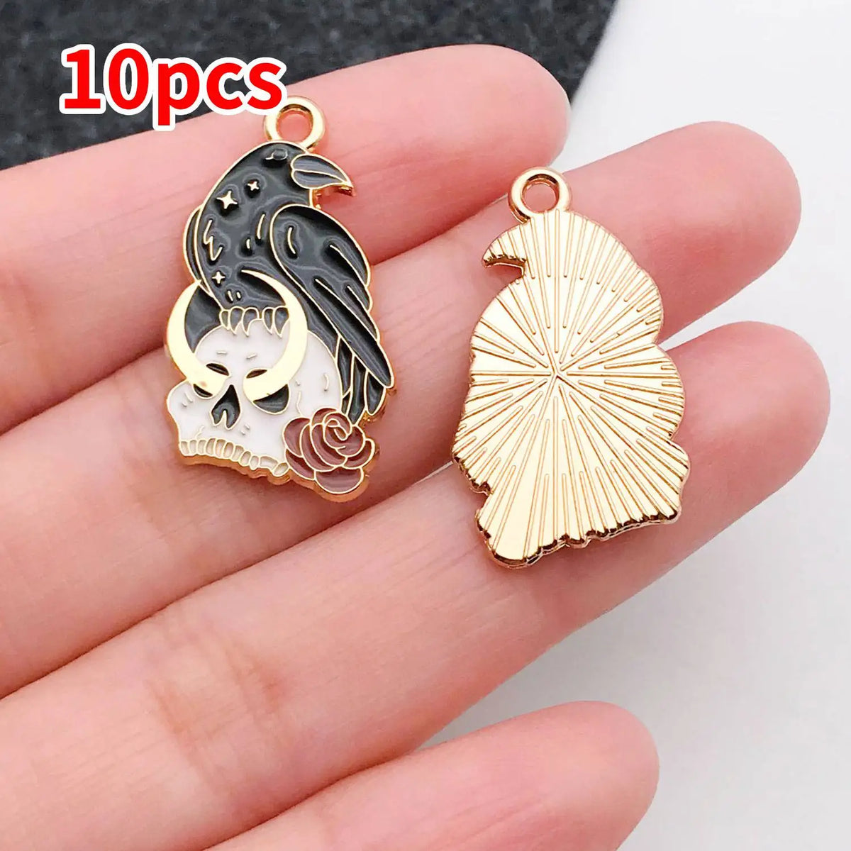 Mix 10/20 pcs of Alloy Enamel Halloween Charms Pendants, Suitable for DIY Necklace, Earring, Keychain Jewelry Making Accessory.