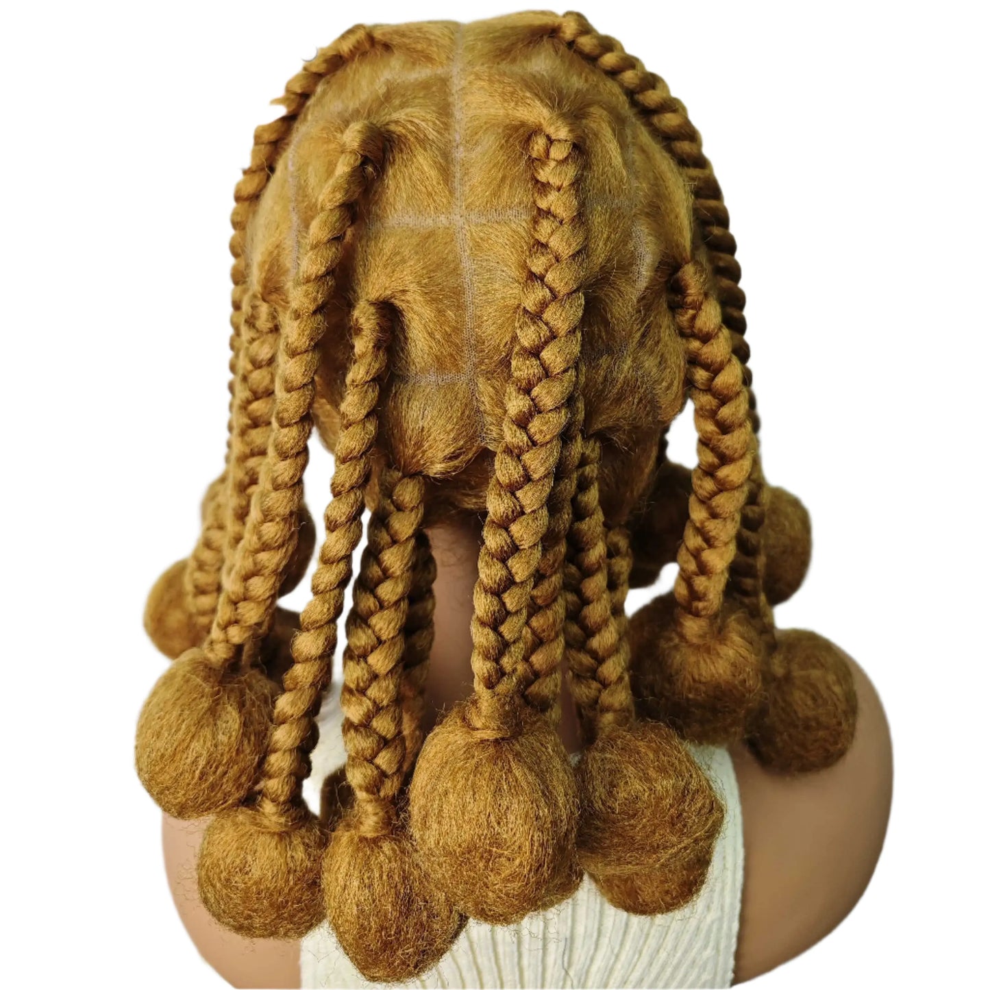 12" Ginger Orange Knotless Box Braiding Wig | Transparent Lace Front Synthetic Hair with Baby Hair