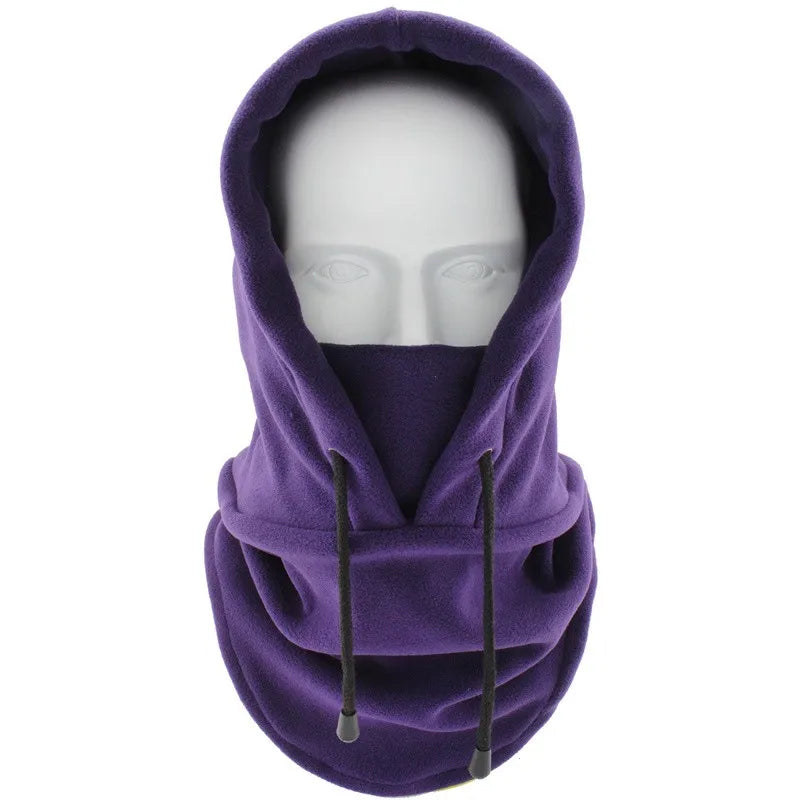 Thermal Fleece Balaclava Hat Hooded Neck Warmer Cycling Face Mask Outdoor Winter Skiing Sport Face Mask Men Cycling Masked Caps