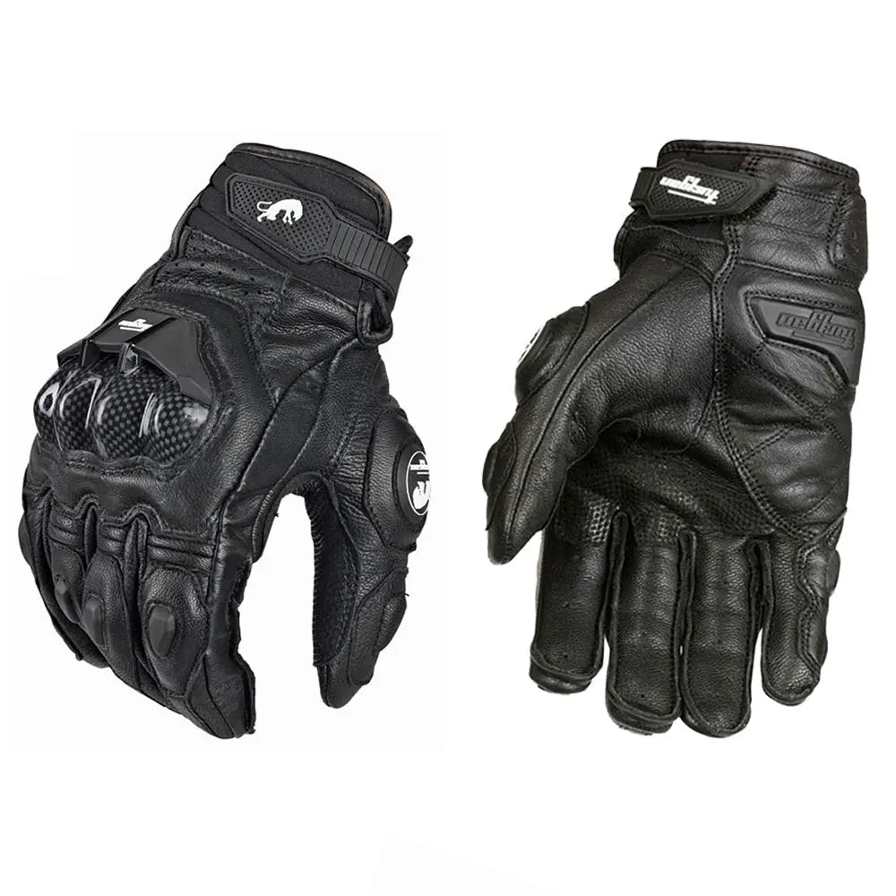 Motorcycle Gloves Black Racing Genuine Leather Motorbike White Road Riding Team Glove Summer Winter Wearable for Furygan AFS 18