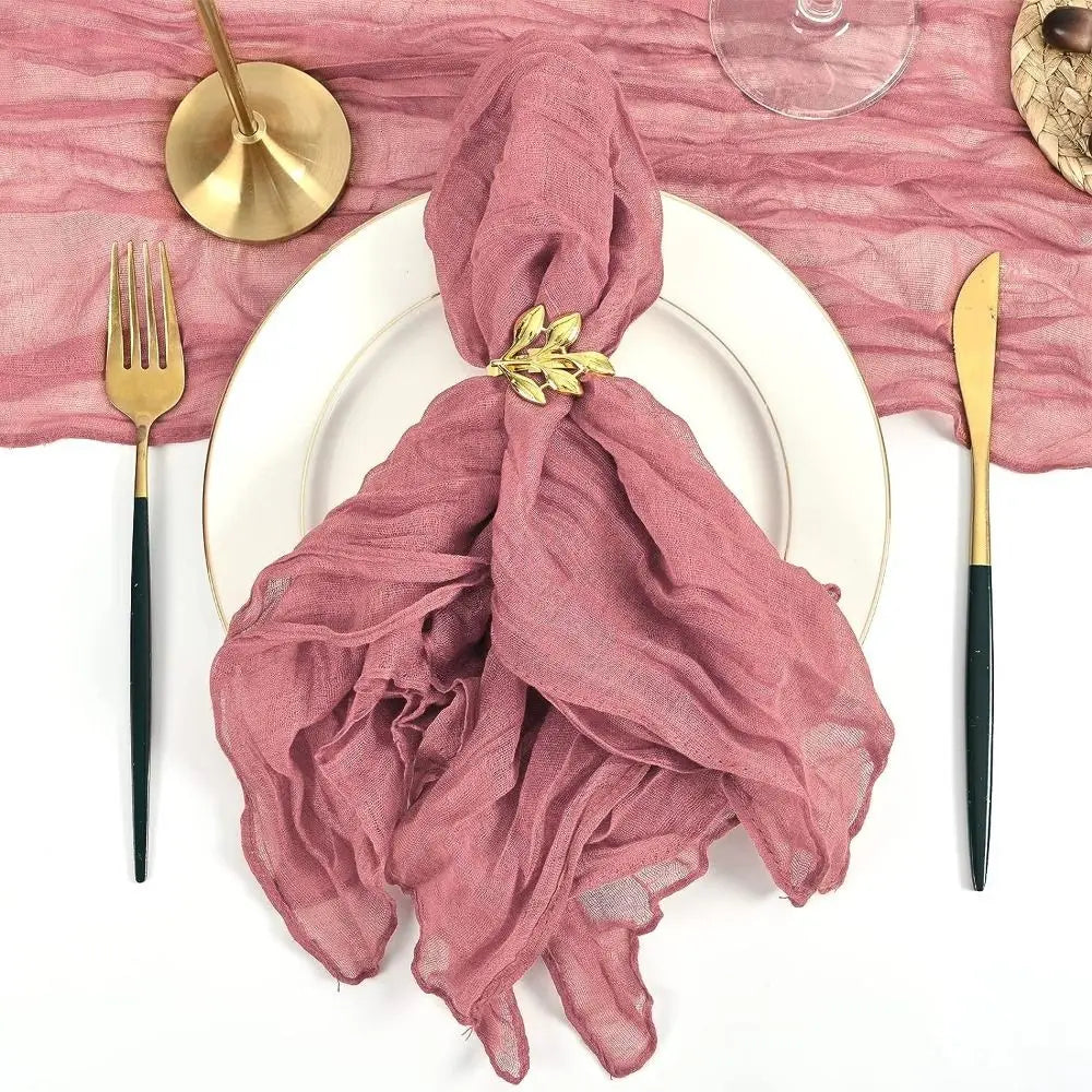 Party Supply Table Decoration Gauze Napkin Soft Thin Cotton Napkin Retro Reusable Placemats Hotel