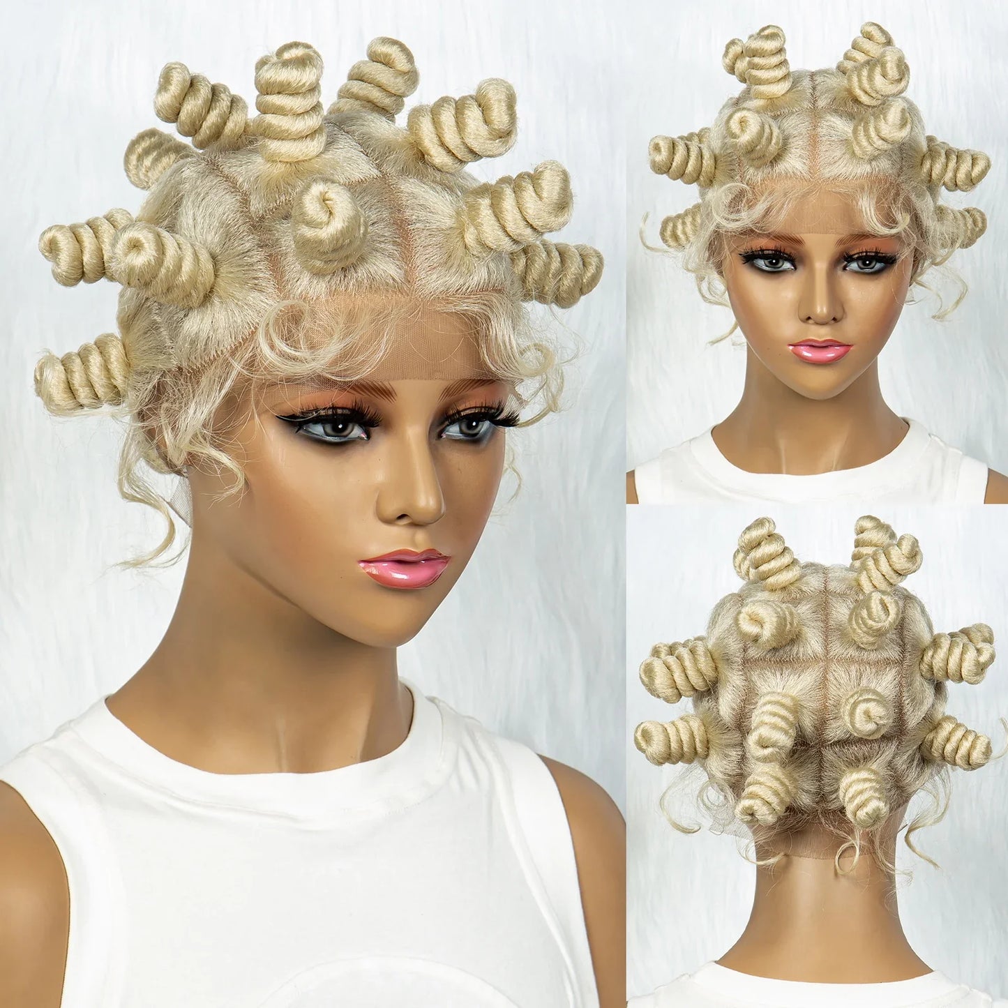 Knotless Braids Wig with Twist Buns | Full Lace African Braiding Hair