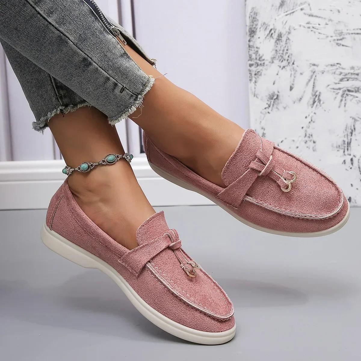 Comfortable Spring and Autumn New Large Size Soft Sole Women's Shoes British Style Fashion Flat Shoes Comfortable Casual Shoes