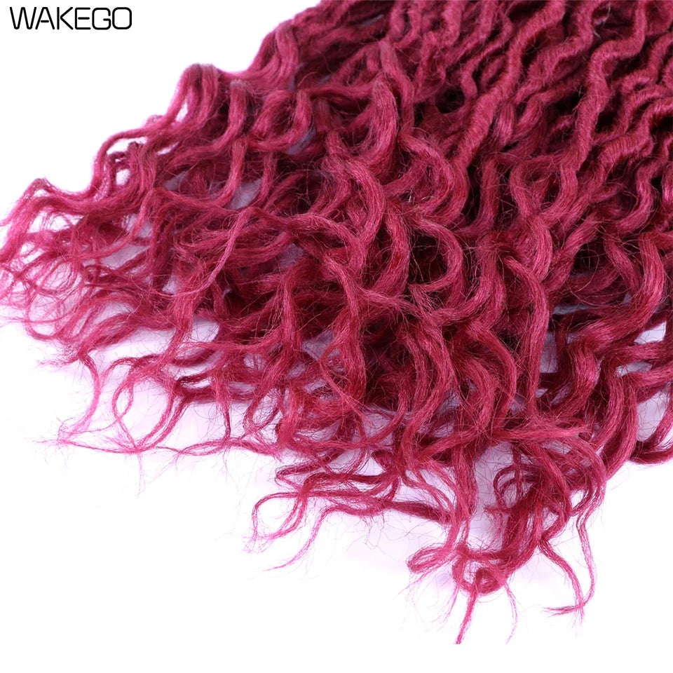 Goddess Faux Locs Crochet Hair | 18" Soft Curly Braids | Ombre Dreadlocks Extensions | 24 Strands/Pack