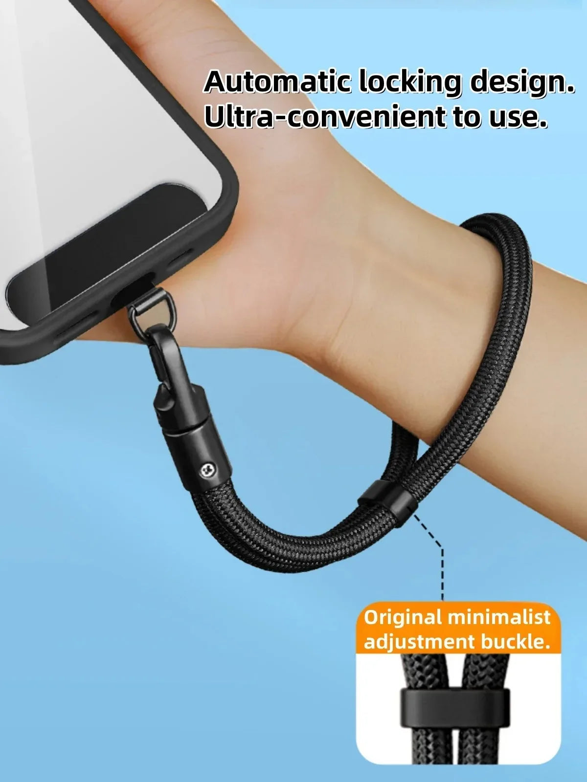 Universal Mobile Phone Anti-loss Wrist Strap Adjustable 360° Rotation Phone Self-locking Lanyard for iPhone 17 16 15 Pro Samsung