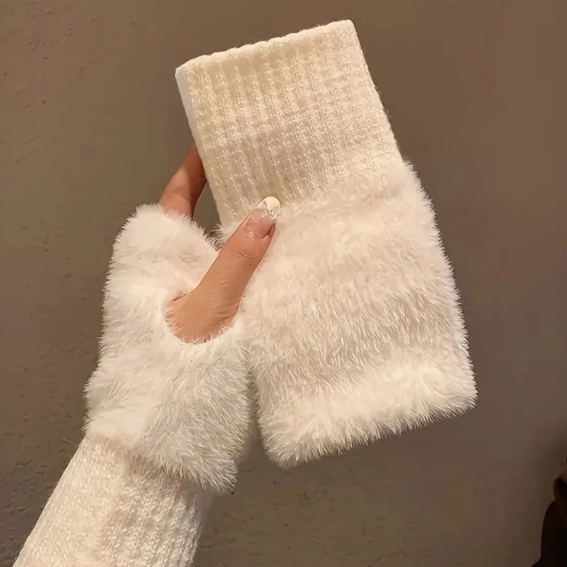 Hand Washable Fingerless Gloves for Women: Comfortable Soft Warm Design, Fashionable Winter Gloves for Cold Weather & Casual Use