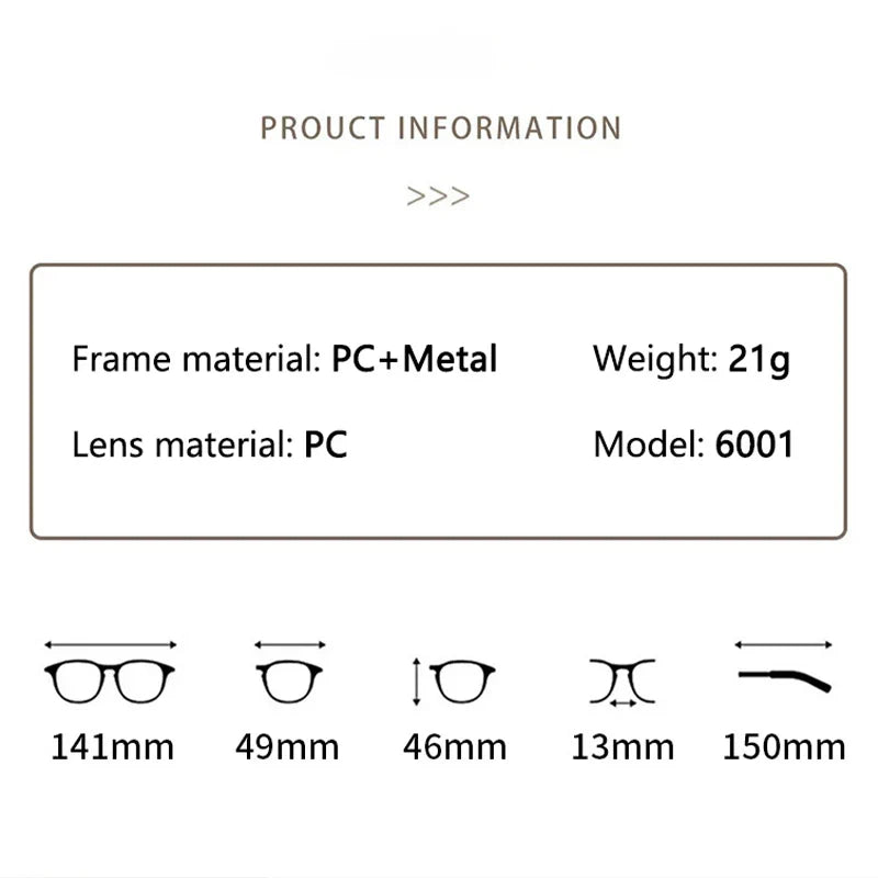Women's Fashionable Reading Glasses Super Light and Versatile Anti-blue Light Glasses for Middle-aged and Elderly