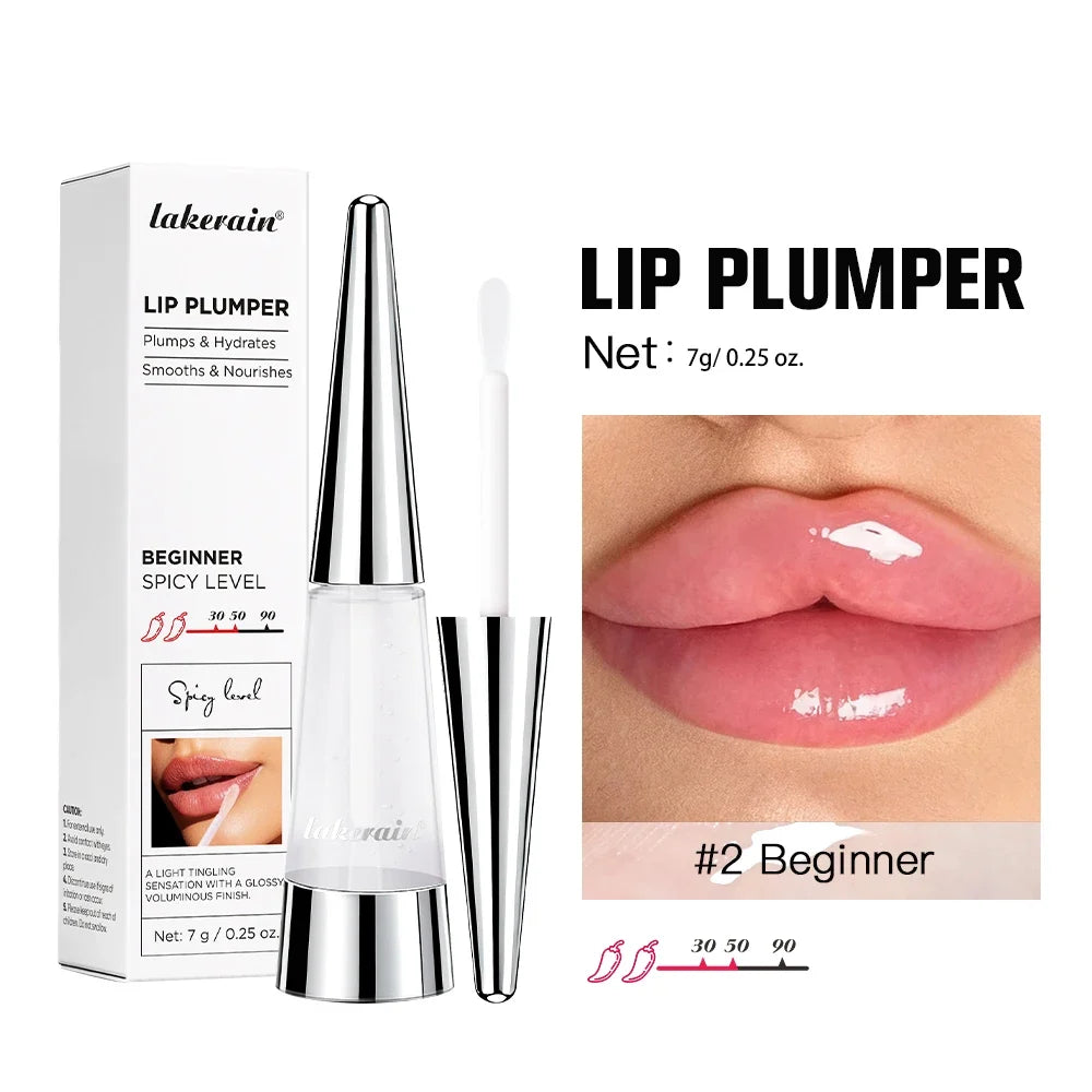 Lakerain Instant Lip Plumper Gloss Oil Lip Long-Lasting Moisturizer Volume Boosting Lip Oil Volumizing & Hydrating Non-Dry Plump