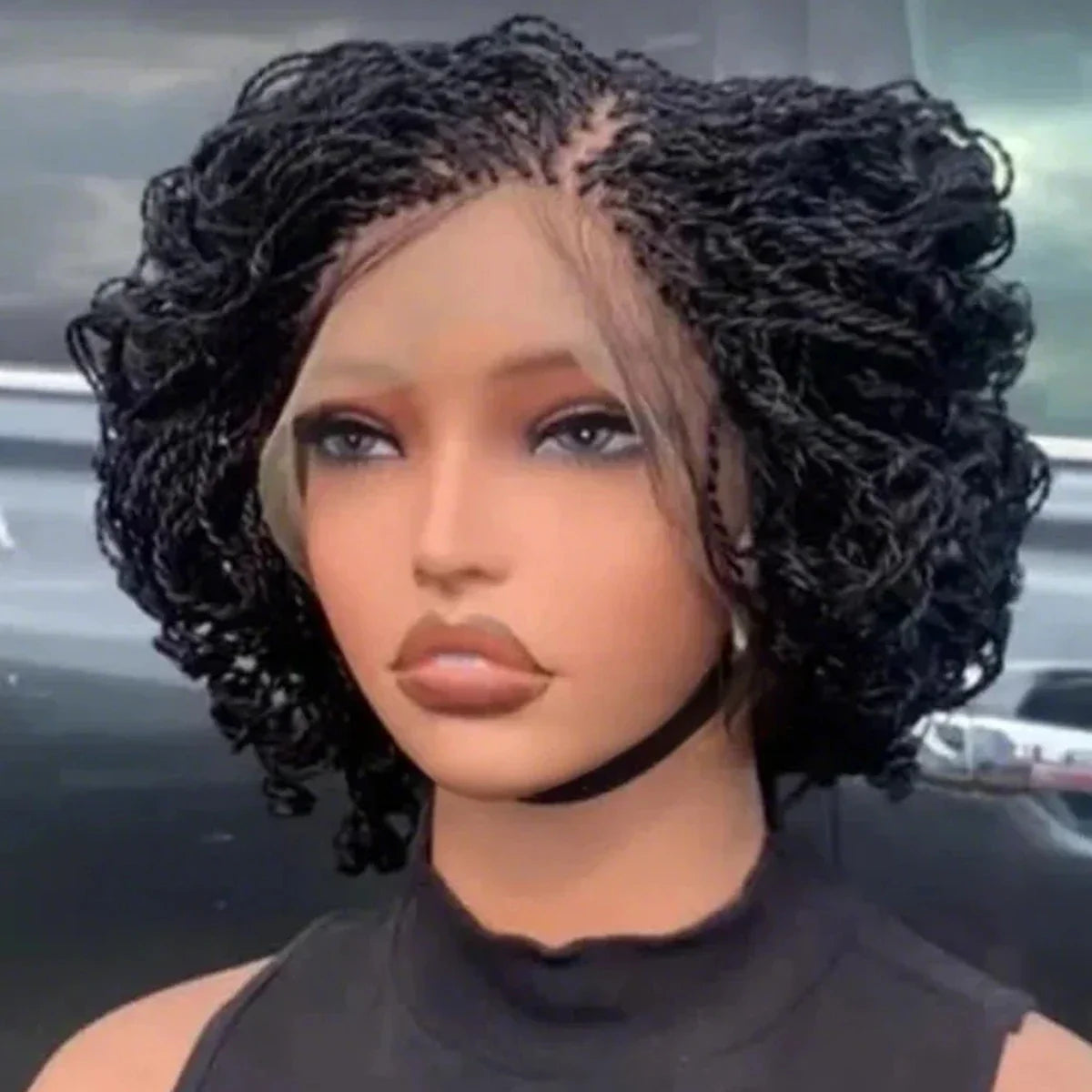 Micro Twist Braided Bob Wig | Kanekalon Box Braids | Pixie Style