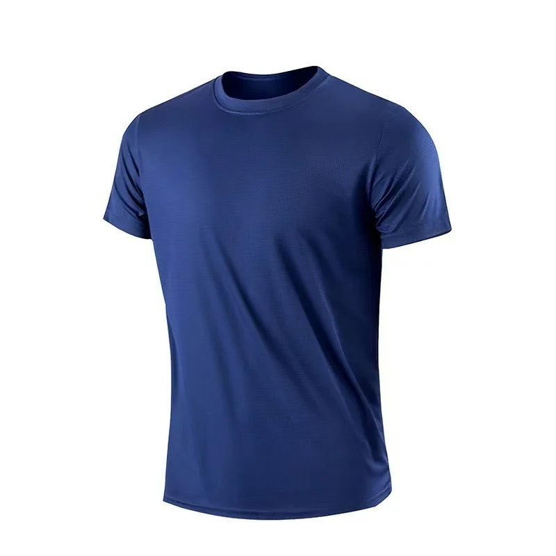 Summer Mens Quick Dry Running Bodybuilding Shirts Sport Gym t Shirt Men Short Sleeve Fitness Tops Oversized t-Shirt Jersey