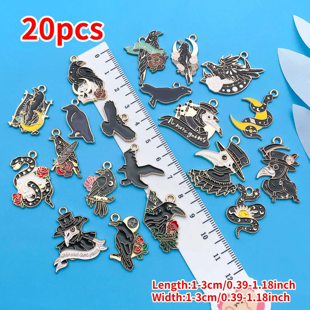 Mix 10/20 pcs of Alloy Enamel Halloween Charms Pendants, Suitable for DIY Necklace, Earring, Keychain Jewelry Making Accessory.