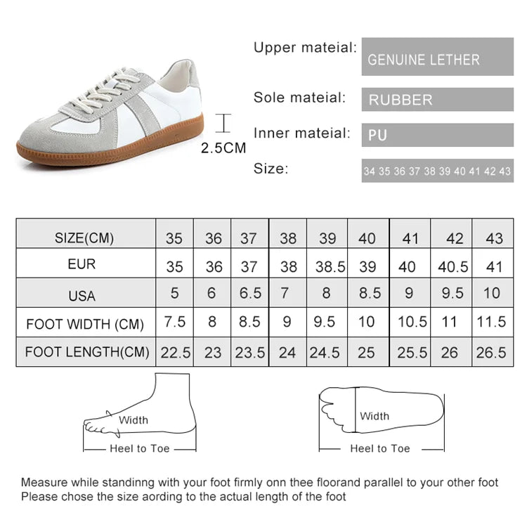 AIYUQI Women's Sneakers 2026 New Genuine Leather Ladies Moral Training Shoes Casual Spring Flat Shoes Women