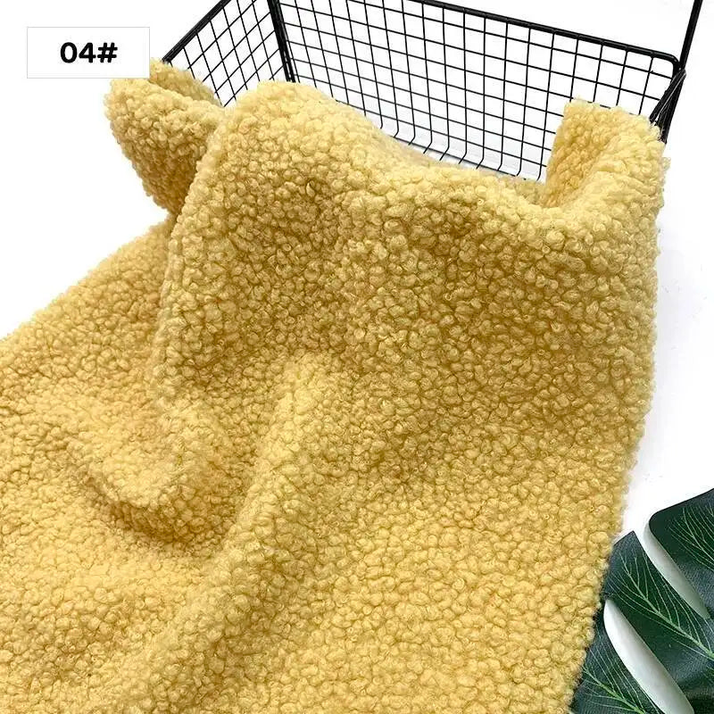 New Teddy Velvet Curled Plush 45x50cm Home Lamb Plush Fabric Soft Artificial Fur Polyester Fiber Mink Fabric DIY Plush Doll