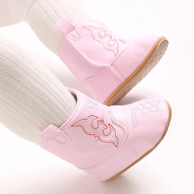 Baby Boys Girls Winter Boots 0-12 Months Western Denim First Walkers Warm Casual Fashion