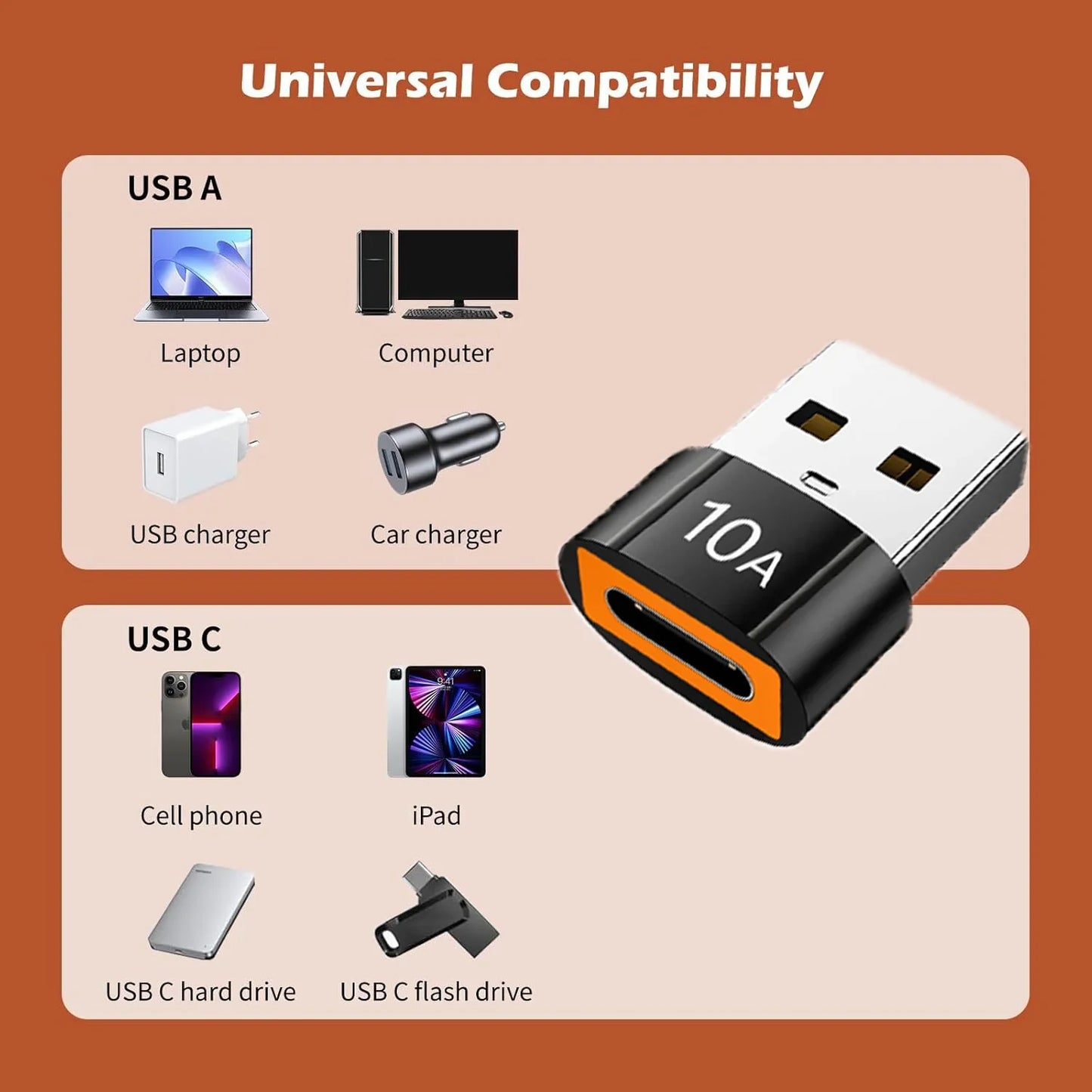 Small USB A to USB C Charging Adapters USB to USB C Adapter, Easy Connecting for Cameras and Headphones Accessory