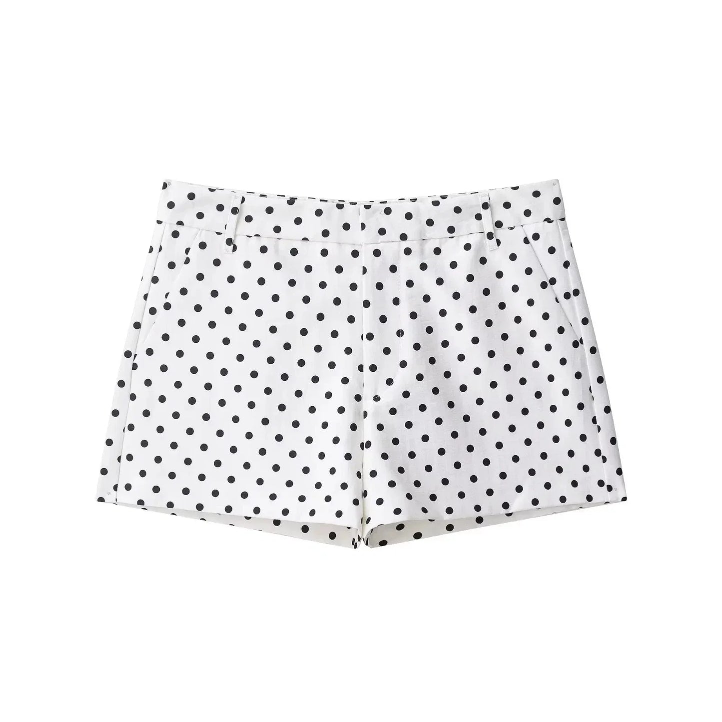 HH Fashion Women's Polka Dot Print Short Coats Autumn Long Sleeves Turtleneck Zipper With Pockets Drawstring Casual Jacket