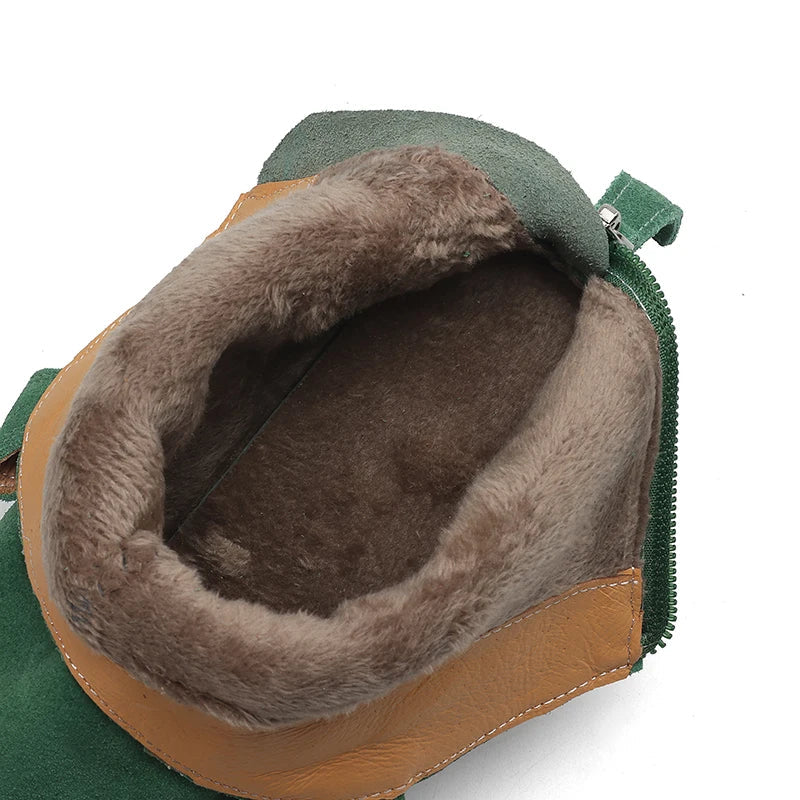 New 2025 Trend Autumn Winter Cow Suede Women Western Boots Black Brown Khaki Purple Green Burgundy Pointed Toe Lady Ankle Boots