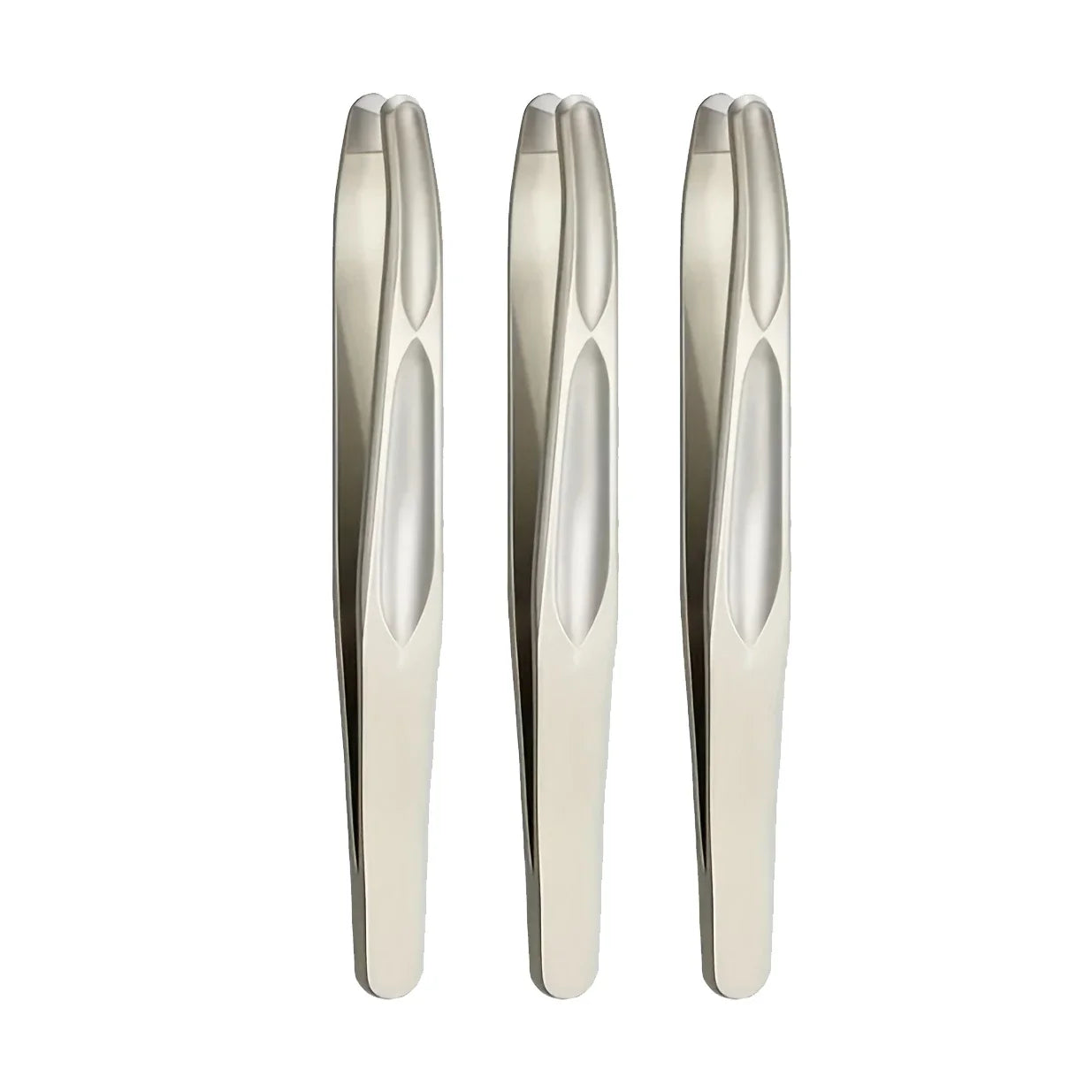 Stainless Steel Eyebrow Clips for Precision Beard and Mustache Trimming Gentle on Light Beige Round Head Tweezers
