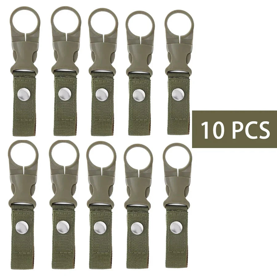 Webbing Water Bottle Holder Climbing Carabiner Belt Backpack Hanger Hooks Clip Multifunction Water Bottle Nylon Buckle Hook Clip