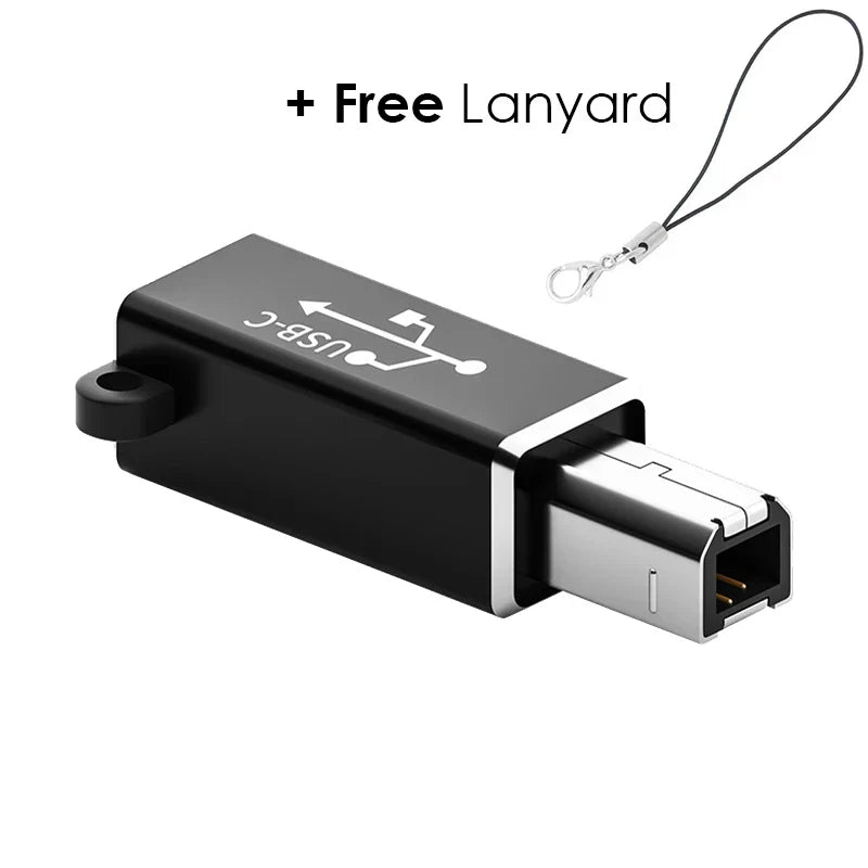Type C USB Female to USB-B Male Adapter for Printer Scanner Converter USB-C Data Transfer Adapter for MIDI Controller Keyboard